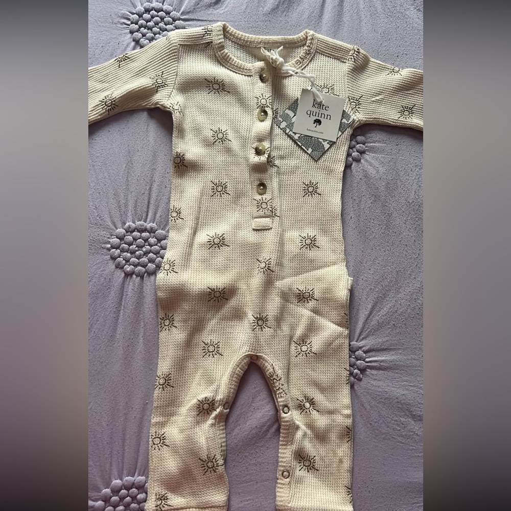 Kate Quinn Sunshine Onesie with Buttons (3/6M)